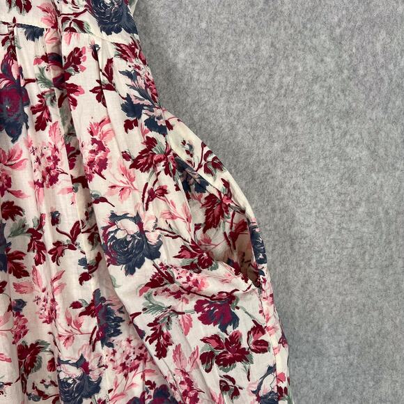 April Cornell Floral Square Neck Ruffle Sleeve Midi Dress Size Large - Picture 4 of 11